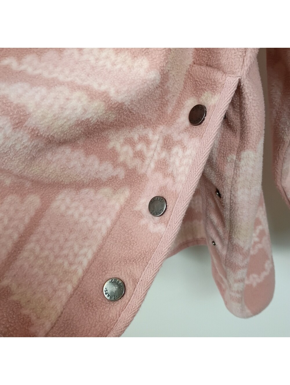Chaps Southwest Fleece Fluffy Tribal Aztec Print Sweater Pink Ivory Sz XXL - Picture 5 of 9